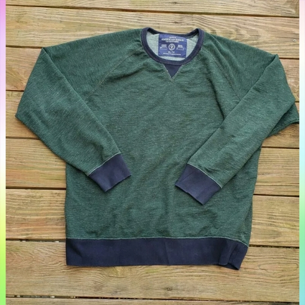 AMERICAN EAGLE Green Pullover Sweatshirt Sz XL